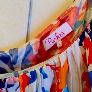 Parker floral asymmetrical ruffle bottom dress